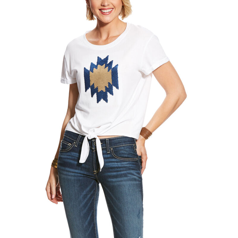 WMS AZTEC SEQUIN TEE BW