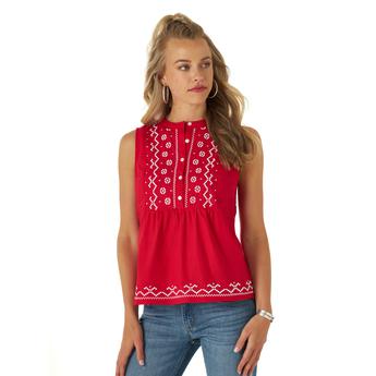 WMS Retro Woven Tank Red
