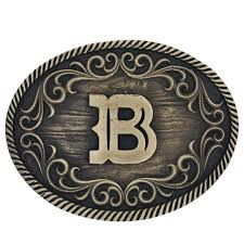 Filigree Initial Attitude Belt Buckle