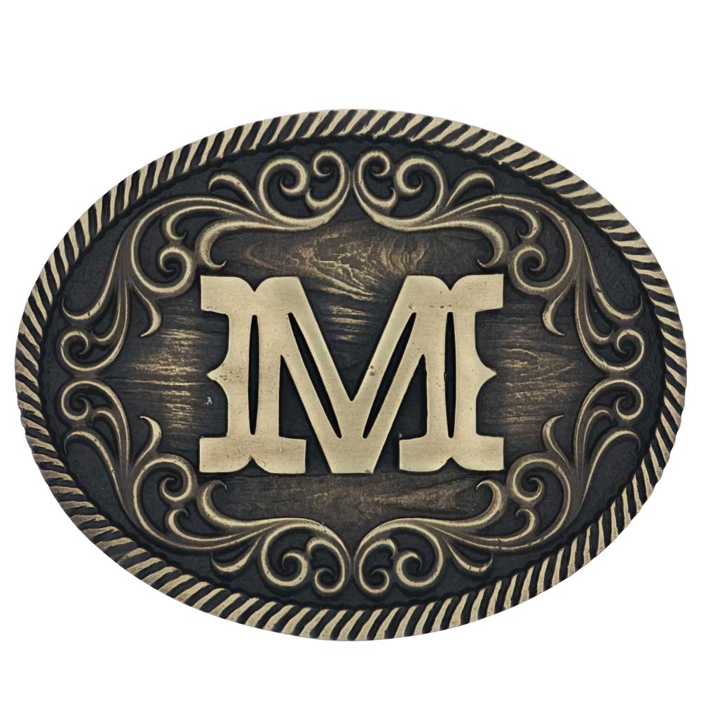 Filigree Initial Attitude Belt Buckle