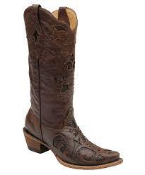 Corral Boots Ladies Chocolate Vintage Lizard Inlay Boots