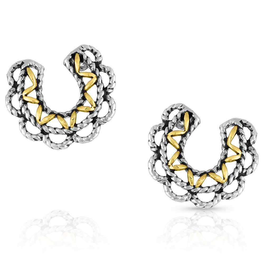 Lucky Montana Gold Horseshoe Earrings