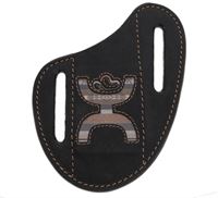 Hooey Black Leather Pancake Knife Sheath with Hands Up Cutout Logo