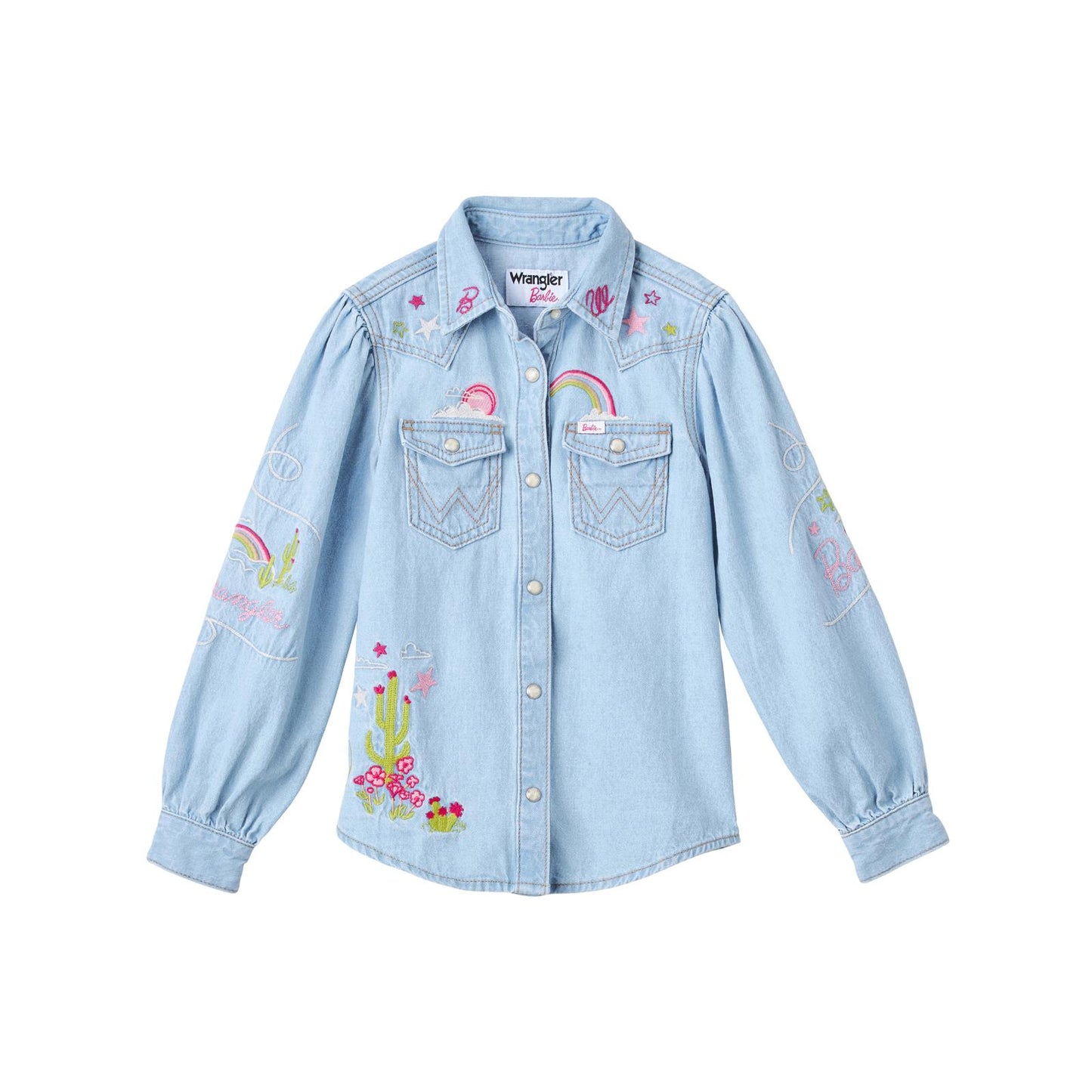 Girls Wrangler® X Barbie Balloon Sleeve Blouse