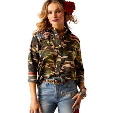 Ariat Womens Camo Pride Rodeo LS Quincy Shirt