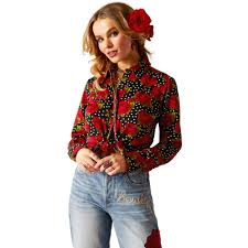Ariat Womens Retro Rose Rodeo Quincy Shirt