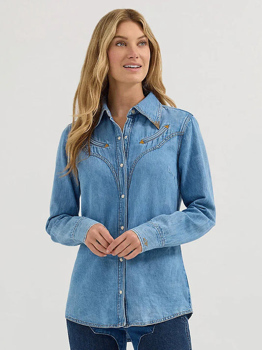 Womens X Lainey Wilson Moxie Denim LS Shirt / Wrangler