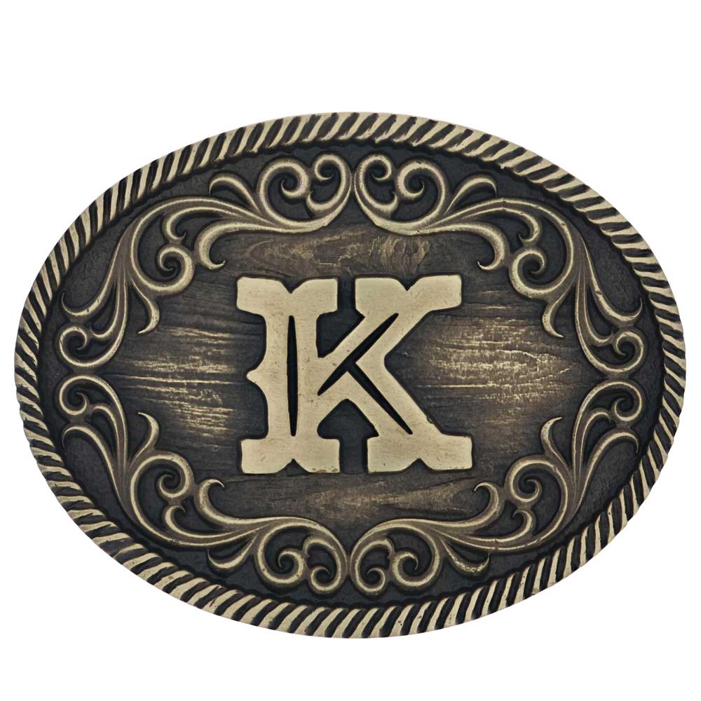 Filigree Initial Attitude Belt Buckle