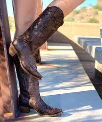 Corral Boots Ladies Chocolate Vintage Lizard Inlay Boots