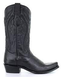 Corral Boots Men's Black Embroidery Narrow Sq. Toe Boots