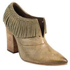 Corral Boots Olive Green Fringed Booties