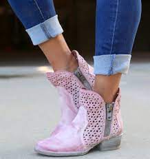 Corral Boots Pink Cutout Shortie Bootie