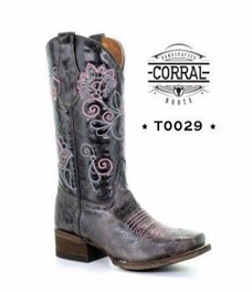 Corral Boots Teen Dark Chocolate Floral Embroidery Boots
