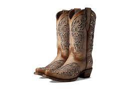 Corral Boots Teen Beige Embroidery & Inlay