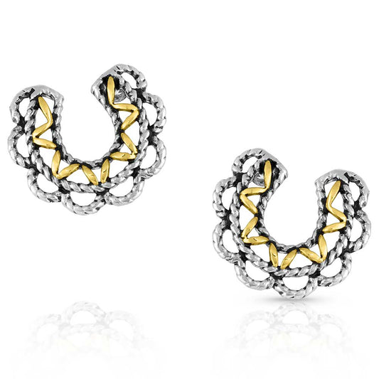 Lucky Montana Gold Horseshoe Earrings