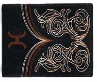 Hooey "Ranger" Logo & Boot Stich Filigree Embroidered Bifold Wallet