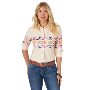 W Retro Punchy Shirt - Cream