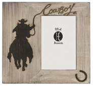 Distress Wooden Cowboy Picture Frame