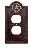 Leather Grain Single Outlet Cover Wall Plate