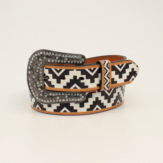 LADIES BELT 1 1/2 ZIG ZAG DIAMO