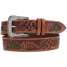 Hooey Nova Desert Scene Embossed Leather Belt