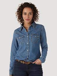 Long Sleeve Western Snap Denim